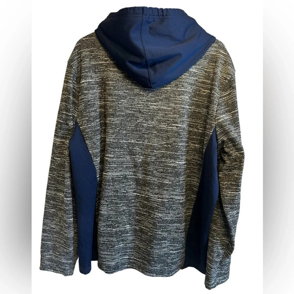 New England Patriots Fanatics Instant Replay Hoodie Heathered Charcoal/Navy 2XL - Picture 3 of 7